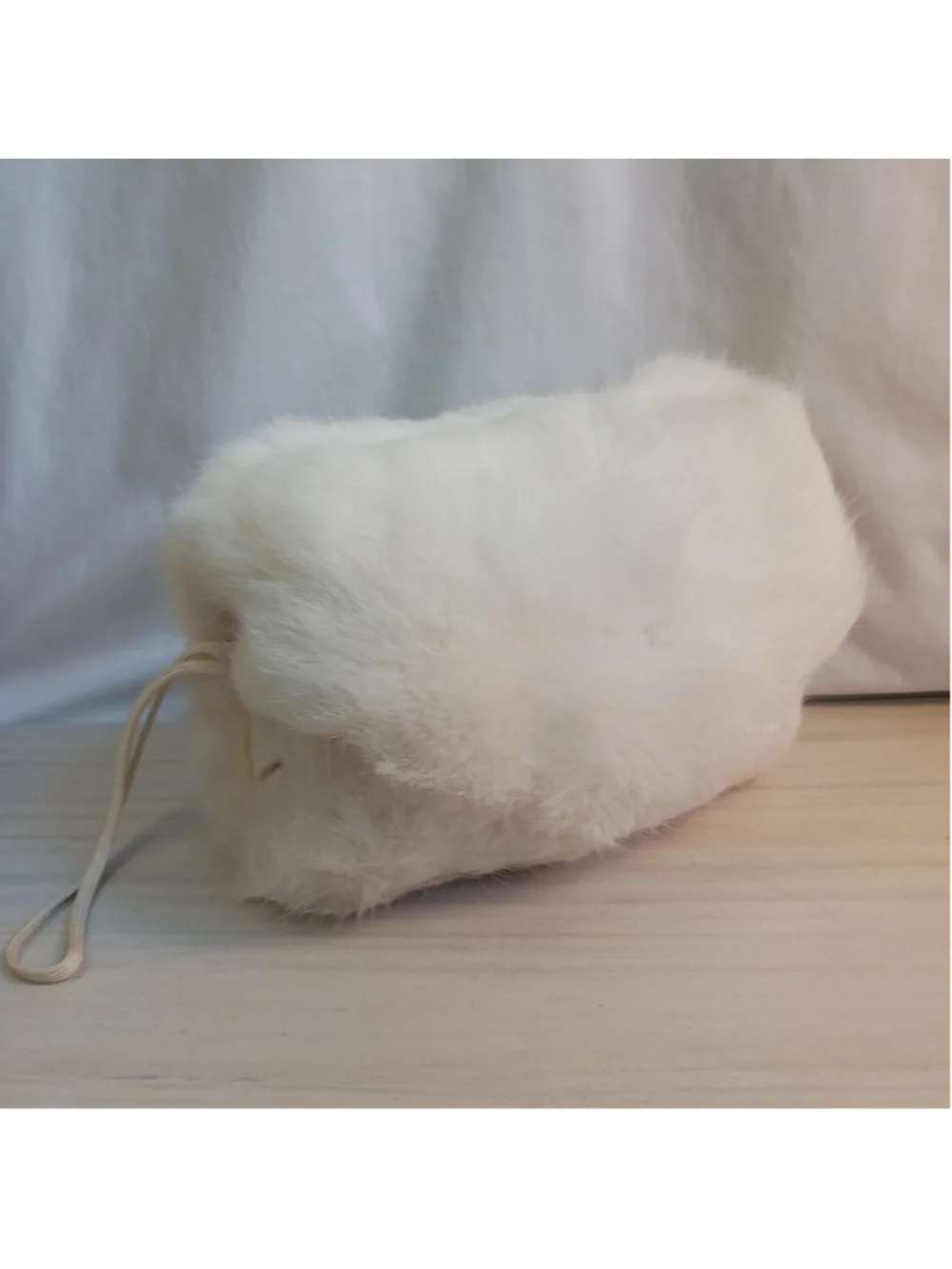 Vintage Childs Rabbit Fur Muff White Fur Muff Hand Warmer 8